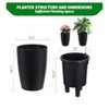 Set of 4 Self-Watering Planters (16" tall) with built-in drainage & water monitor. Perfect for patio, porch, living room, or office. - 2 of 4