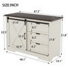 ORRD Drawer Dresser, Bar Chest, Dining Sideboard with Silent Sliding Doors & 3 Drawers, Antique Beige - 4 of 4