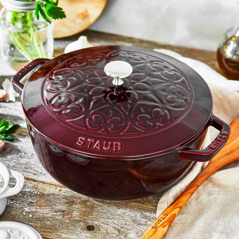 STAUB Cast Iron 3.75-qt Essential French Oven with Lilly Lid, 2 of 7