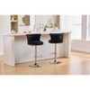 Grungis Velvet Adjustable Bar Stools Set of 2,Counter Stools with Silver Plated Metal Legs and Chrome Nailhead,Kitchen Chair for Kitchen Island - 2 of 4