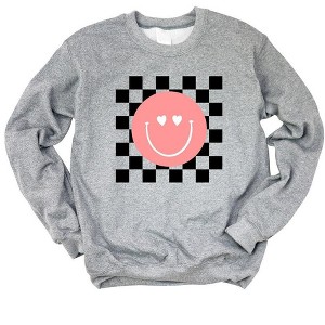 Simply Sage Market S.W.Smiley Valentines Pink Smiley Sweatshirt - 1 of 3