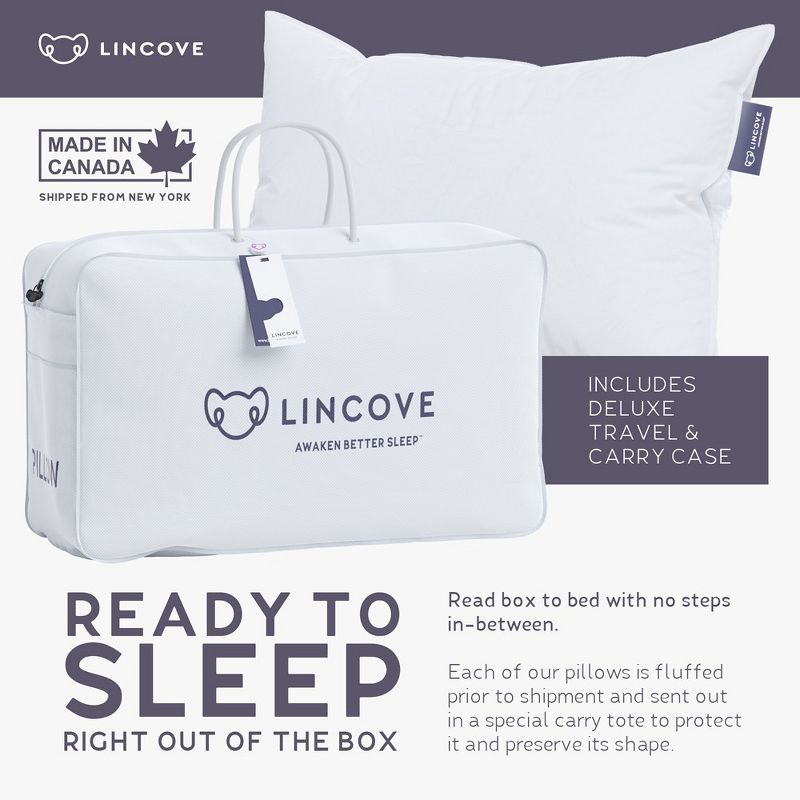 Lincove Down Alternative Bed Pillows - Neck Support for Comfortable Sleep, 3 of 10