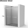 Zevemomo56"-60"Wx72"H Double Sliding Shower Door,with 1/4" (6mm)Thick Clear Tempered Glass, ilent Soft-Close Shatterproof,Stainless Steel Handle - 3 of 4