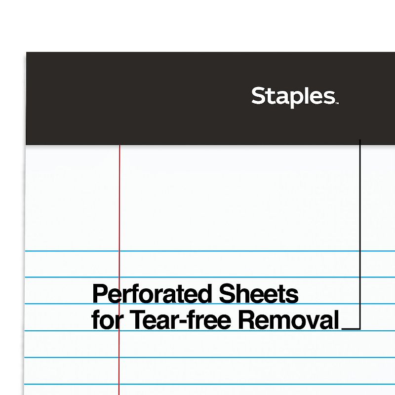 Staples Notepads 5" x 8" Narrow White 100 Sheets/Pad 6 Pads/Pack (13770) 398211, 5 of 9