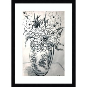 Amanti Art Flowers in a Patterned Jug by Thewsey Joan Wood Framed Wall Art Print - 1 of 4