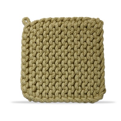 tag Crochet Trivet Potholder Lettuce Green