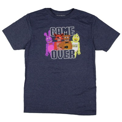 Seven Times Six Five Nights At Freddy's Boys Animatronic Game Over Kids Short Sleeve T-Shirt Blue