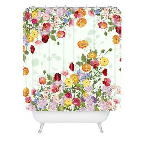 Emmaline Shower Curtain - Deny Designs: Botanical Pattern, Polyester Microfiber, Machine Washable - 1 of 4