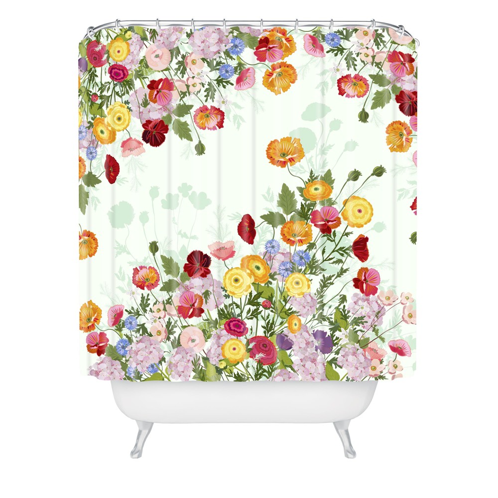 Photos - Shower Curtain Emmaline  - Deny Designs: Botanical Pattern, Polyester Micro