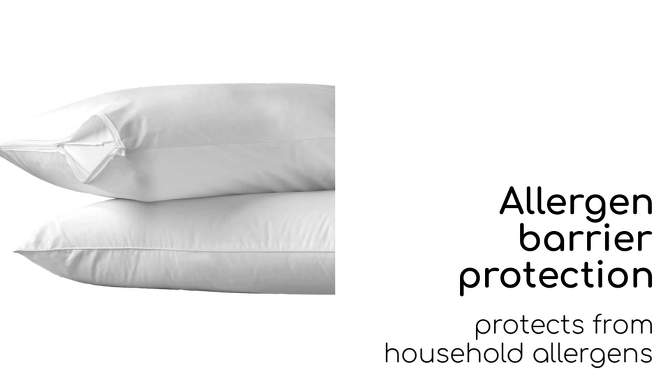2pk Hot Water Washable Pillow Protector - AllerEase, 2 of 5, play video