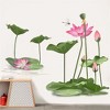 Chinese Style Lotus Flower Wall Stickers, Self-Adhesive Wallpaper Wall Decals for Living Room and Bedroom Decorations - 3 of 4