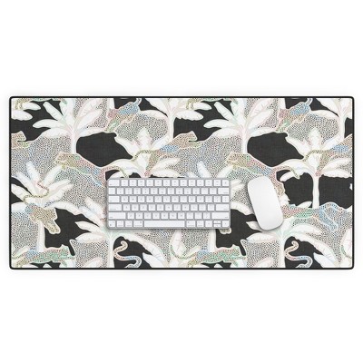 evamatise Leopards and Palms Rainbow Desk Mat - Deny Designs
