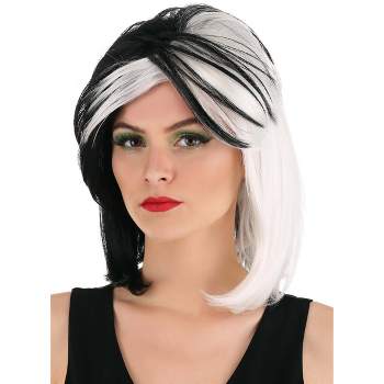 HalloweenCostumes.com  Women 101 Dalmatians Fashion Cruella De Vil Wig for Women, Black/White