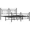 vidaXL Steel Double Bed Frame with Headboard and Footboard, Solid Platform Design - 4 of 4