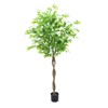 Artificial Ficus Tree Large, Realistic Trunks and Silk Leaves, UV Resistant Indoor Outdoor Decor for Living Room, Garden, Balcony Green - 3 of 4