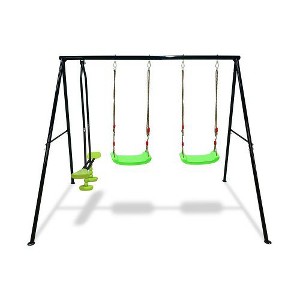 Hotraffy Swing Set with Glider, 2 Blet Swing, Backyard 550LBS 3 Seat - 1 of 4