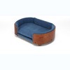 Gulches Scandinavian Elevated Pet Sofa, Mid-Size Dark Blue Velvet Dog Bed with Solid Walnut Wood Legs & Bent Wood Back, Orthopedic Support - 3 of 3