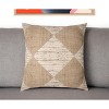 HomeRoots 24" Brown and Beige Diamond Silk Throw Pillow With Embroidery - 2 of 4