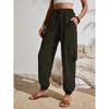 Joggers for Women Loose Drawstring High Waisted Cargo Pants with Pockets - 2 of 4