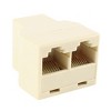 Unique Bargains RJ45 8P8C Female to 2 Ports Female Y Shape Enternet Adapter Connector - 3 of 4