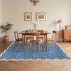Scalloped Edge Area Rugs for Living Room Bedroom Modern Washable Rug Soft Non Slip Low Pile Accent Carpet - 3 of 4