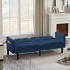 RISOKEYS 75.5" Oversized Velvet Futon Sofa - High-Resiliency Memory Foam, Convertible 3-Seater Couch with Split Back for Living Room - 2 of 4