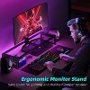 Simple Trending Dual Monitor Stand Riser, Tempered Glass Computer Desk Organizer with Mouse Pad for Laptop, iMac, TV, Black - 4 of 4