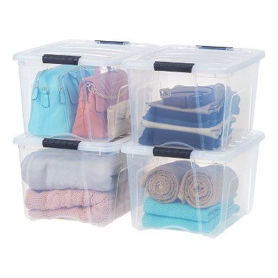 Iris Usa 6 Pack 53qt Clear View Plastic Storage Bins With Lid And Secure  Latching Buckles : Target
