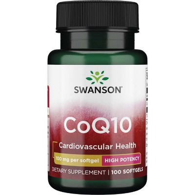 Swanson Dietary Supplements Coq10 - High Potency 100 mg Softgel 100ct.