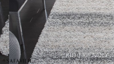 Ivory and Gray 8' x 10' Shag Area Rug