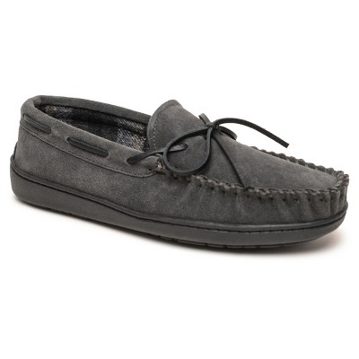 Minnetonka Men's Suede Plaid Lined Hardsole Moccasin Slippers : Target