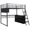 NicBex Twin Size Bunk Bed with Desk Loft Bed Metal Bed Frame with 4 Storage Shelves, Inclined Ladder and Guardrail, No Box Spring Required - 3 of 4