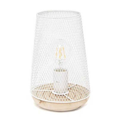 Wired Mesh Uplight Table Lamp White - Simple Designs