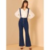 INSPIRE CHIC Women's Bell Bottoms Overalls Long Vintage Flare Jeans Denim Pants - 3 of 4
