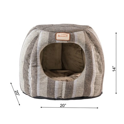 Small Gray and Silver Plush Cat Cave Bed
