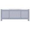 vidaXL MDF Radiator Cover Gray - Stylish and Adjustable Living Room Cabinet with Modern Slatted Design and Extra Shelf Space - 3 of 4