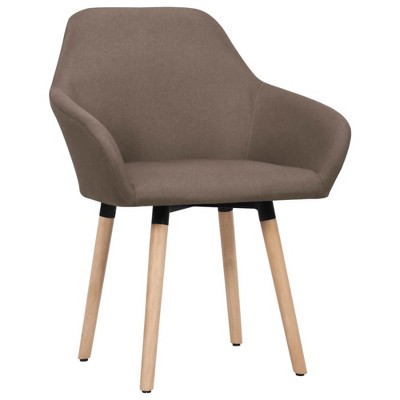 vidaXL Dining Chairs, 2 Pcs, Brown Fabric