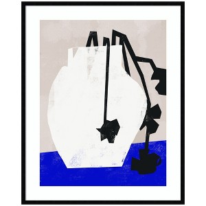 Kate and Laurel Abstract Blossoms by Little Dean Framed Wall Art Print, 33 x 41, Svelte Noir Black - 1 of 4