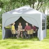 Costway 10 X 10 FT Pop up Canopy Tent Outdoor Easy Setup Sunshade with Wheeled Bag Blue/White/Gray - 4 of 4