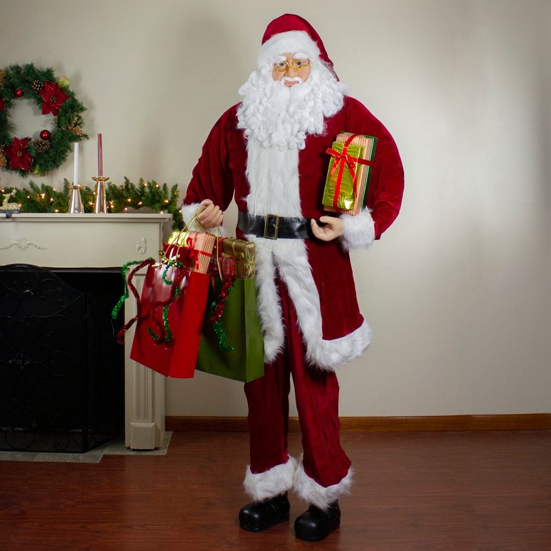 Northlight 72" Red and White Santa Claus with Shopping Bags Christmas Figure, 3 of 5