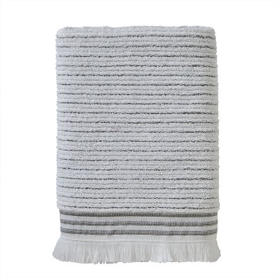 Subtle Striped Bath Towel Gray - Skl Home: 100% Cotton, Midweight ...