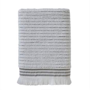 Subtle Striped Bath Towel Gray - SKL Home