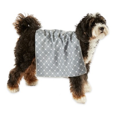 Bone Dry Microfiber Trellis Printed Pet Towel 3 Piece Set, Gray