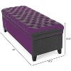 CAVINAS Velvet Storage Ottoman Bench with Curved Arms and Wood Tapered Legs,Upholstered Storage Ottoman,Storage Benches for Living Room,Bedroom - 3 of 4