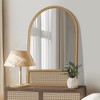 MAYEERTY Hanging Mirror Solid Wood Rattan Right Angle Arch Brown 36x24x2in - 3 of 4