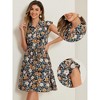 INSPIRE CHIC Women's Floral Cap Sleeve Smocked Elastic Waist Summer Casual Chiffon Shirt Dress - 2 of 4