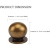 attop 4Pcs 1-1/8 Inch Round Solid Brass Pulls Antique Brass Cabinet Drawer Knobs Handles Modern Kitchen Handles Knobs - 4 of 4