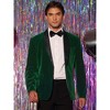 INSPIRE CHIC Men's Slim Fit One Button Shawl Lapel Wedding Tuxedo Velvet Blazer - 2 of 4