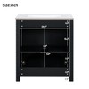 Gulches Rustic 30" Bathroom Vanity with Ceramic Sink, Espresso Storage Cabinet, Soft-Close Doors, Adjustable Shelf - 4 of 4