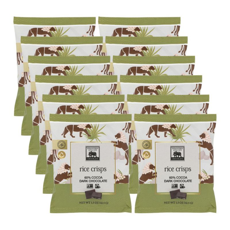 Endangered Species Chocolate Rice Crisps 60% Cocoa Dark Chocolate Bar - Case of 12/1.5 oz, 1 of 8